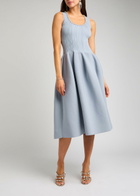 Self-portrait Embellished Stretch-knit Midi Dress Blue