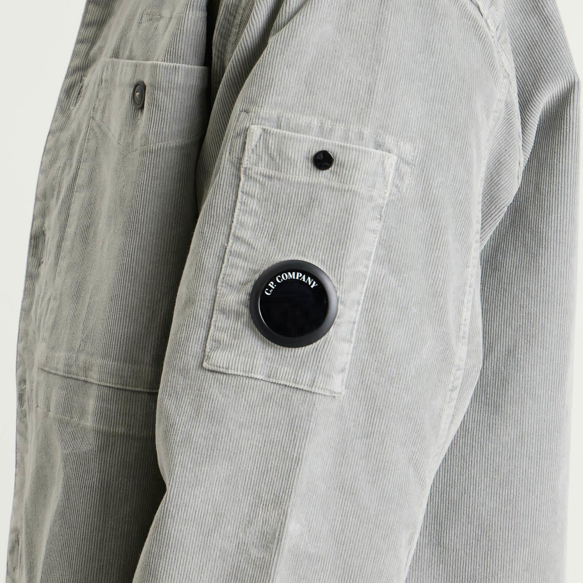 C.P. Company Men's Corduroy Lens Overshirt in Flint Grey