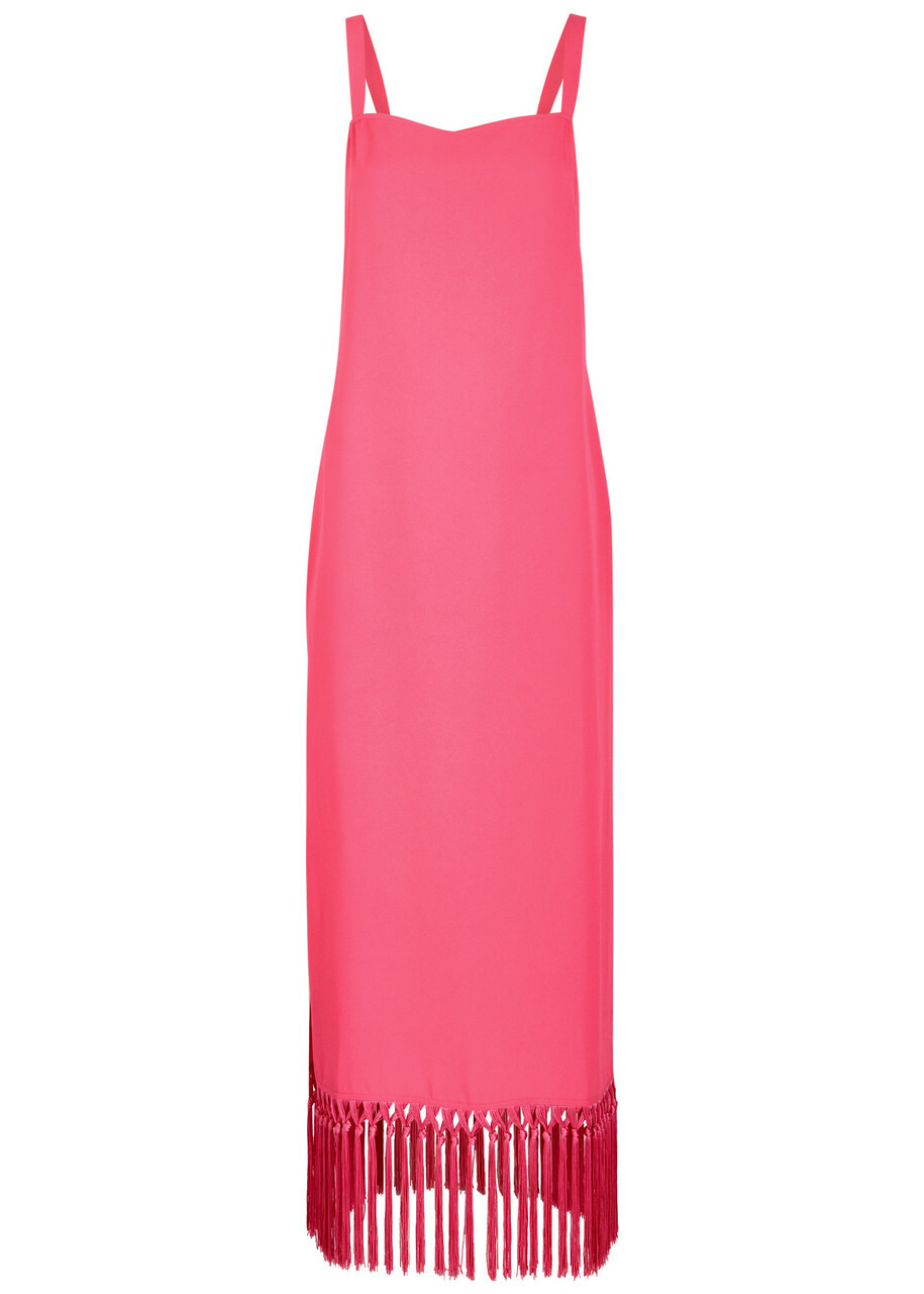 taller marmo pink dress Taller Marmo Eolia Cape-sleeve Maxi Dress
