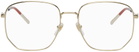 Gucci Gold Rounded Square Glasses