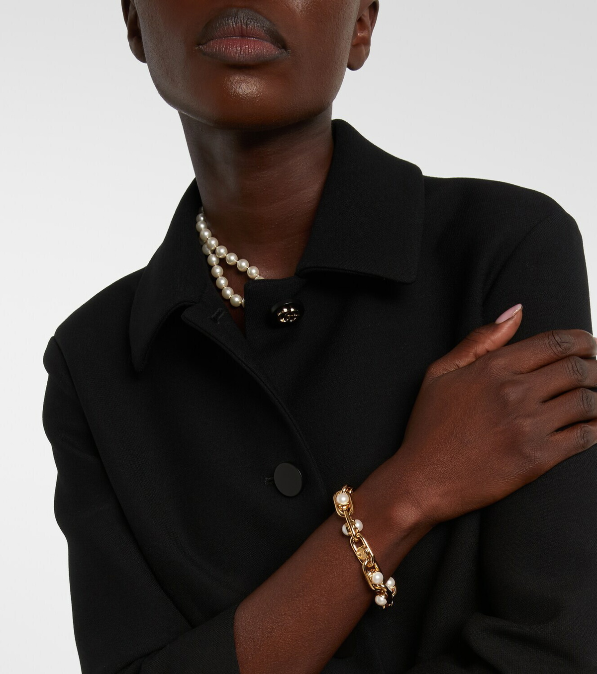 Gucci Faux pearl chain bracelet