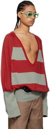 Kiko Kostadinov Red & Grey Haidu Sweater