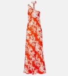Alexandra Miro Odetta scarf-detail one-shoulder gown