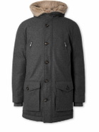 Brunello Cucinelli - Wool-Blend Padded Down Hooded Parka - Gray