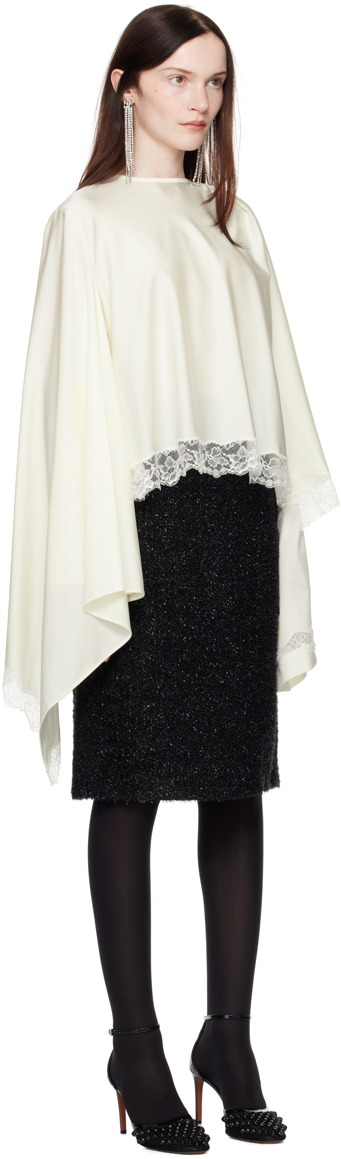 MARIE ADAM-LEENAERDT Off-White Underskirt Lingerie Blouse