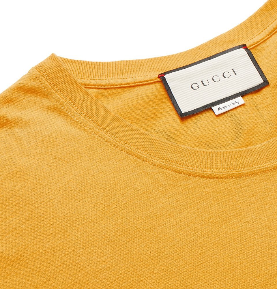 Gucci - Printed Cotton-Jersey T-Shirt - Men - Yellow Gucci