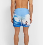 Orlebar Brown - Bulldog Mid-Length Printed Swim Shorts - Light blue