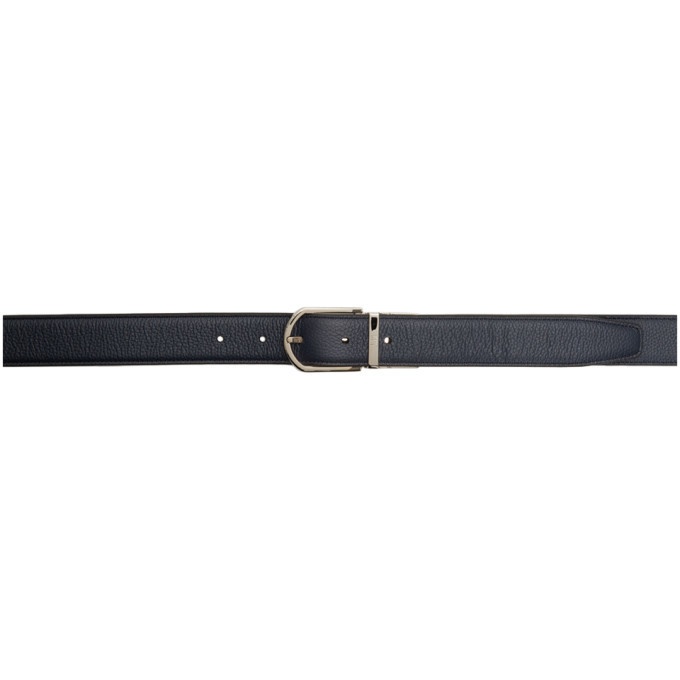 Photo: Dunhill Reversible Navy and Black Slim Belt