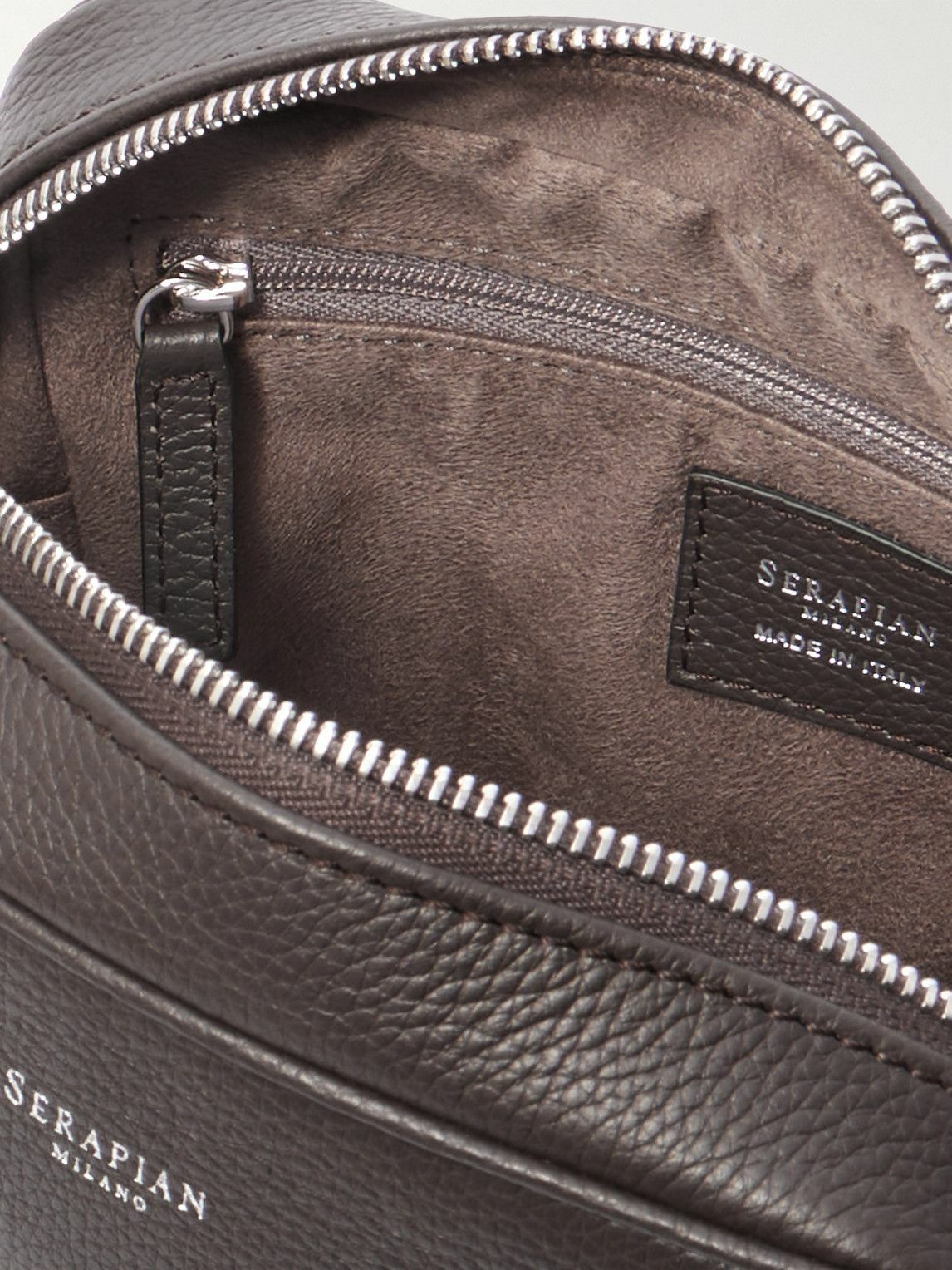 Serapian - North South Full-Grain Leather Messenger Bag