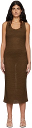 Missing You Already Brown Sleeveless Knit Dress