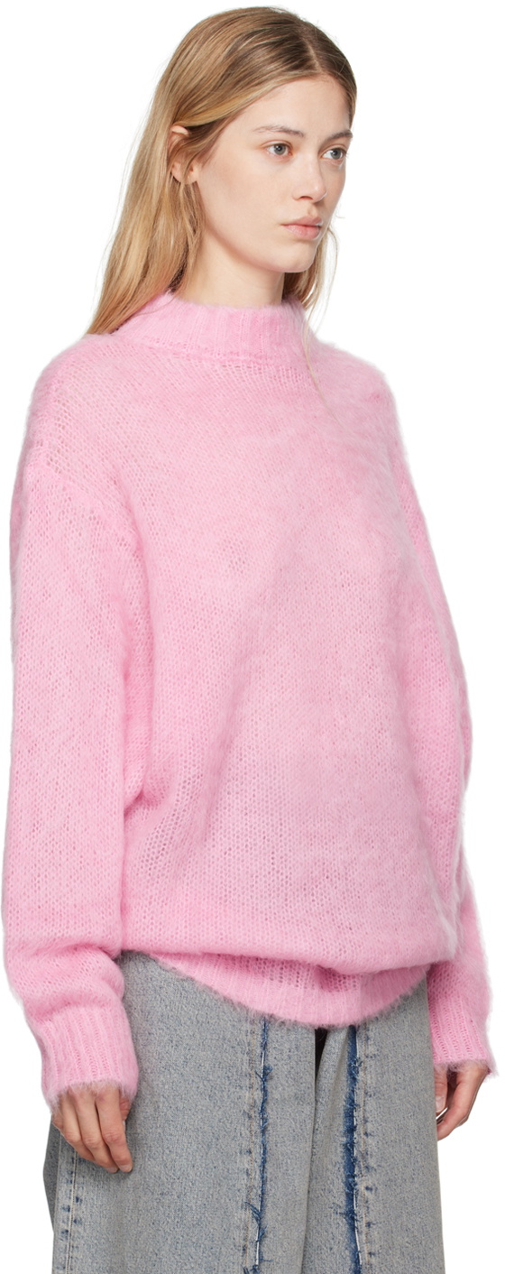 MM6 Maison Margiela Pink Brushed Knit Sweater MM6 Maison Margiela