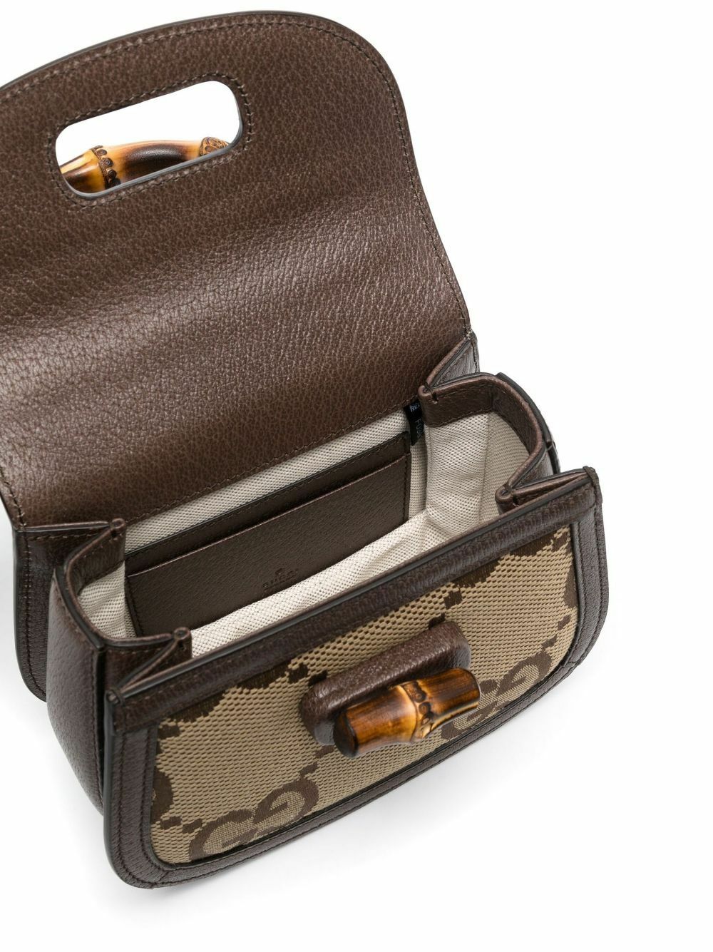 Gucci Brown Bamboo 1947 Jumbo GG Mini Top Handle Bag Gucci