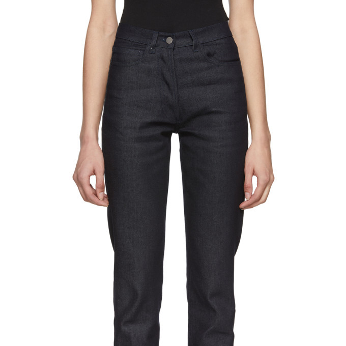 A-Plan-Application Indigo Straight Cropped Jeans