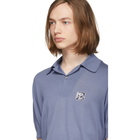 Prada Blue Knit Logo Polo