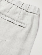 FRESCOBOL CARIOCA - Felipe Linen and Cotton-Blend Drawstring Shorts - Gray