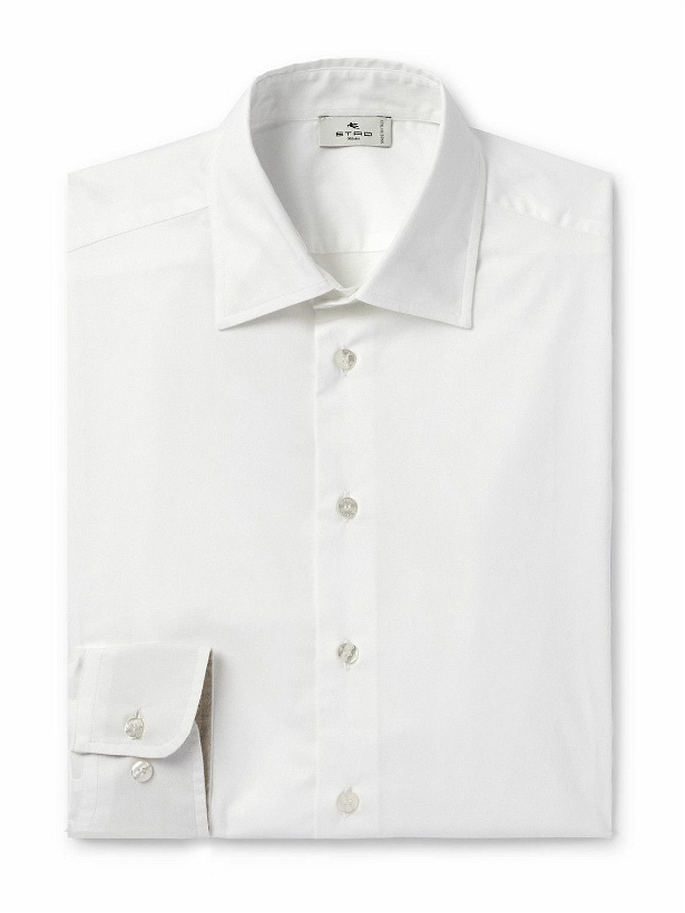 Photo: Etro - Slim-Fit Cotton-Poplin Shirt - White