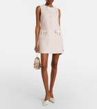 Self-Portrait Lace-trimmed bouclé minidress