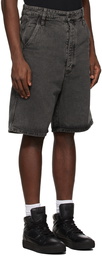 AMI Alexandre Mattiussi Black Denim Alex Fit Shorts