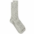 Birkenstock Cotton Slub Sock in Grey/White