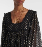 Chloé Polka-dot jacquard silk-blend lamé gown