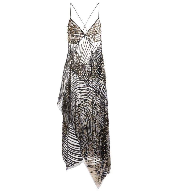Photo: Pucci Asymmetric sequined tulle slip dress