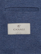 Canali - Unstructured Herringbone Cotton-Blend Jersey Blazer - Blue