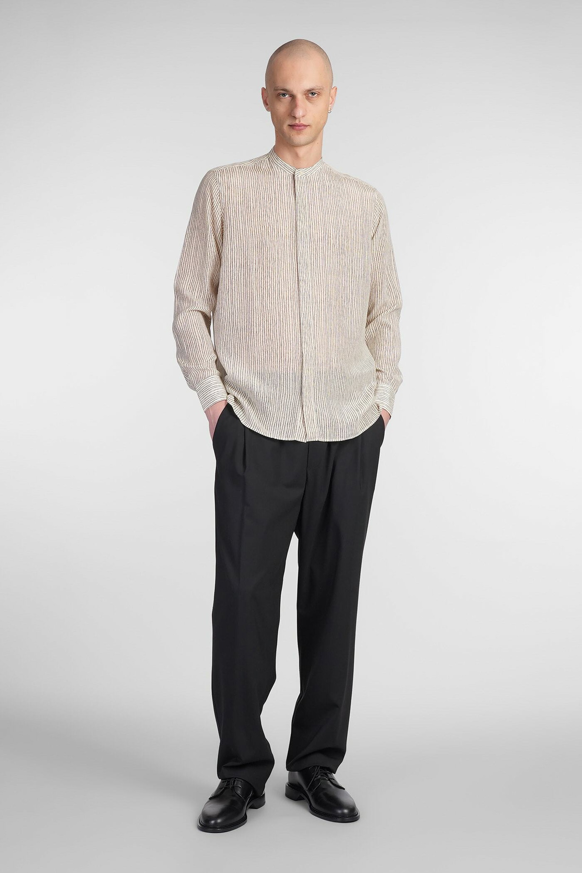 Laneus Shirt In Beige Silk