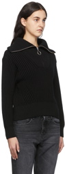 AMI Alexandre Mattiussi Black Zip Collar Sweater