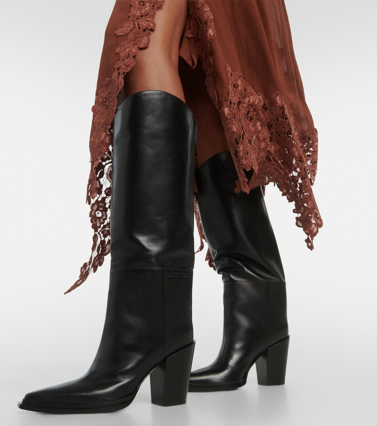 【関税込み】Jimmy Choo Boots Jimmy Choo Cece 80 leather knee-high boots Jimmy Choo