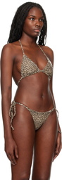 Frankies Bikinis Brown & Black Nick Bikini Top