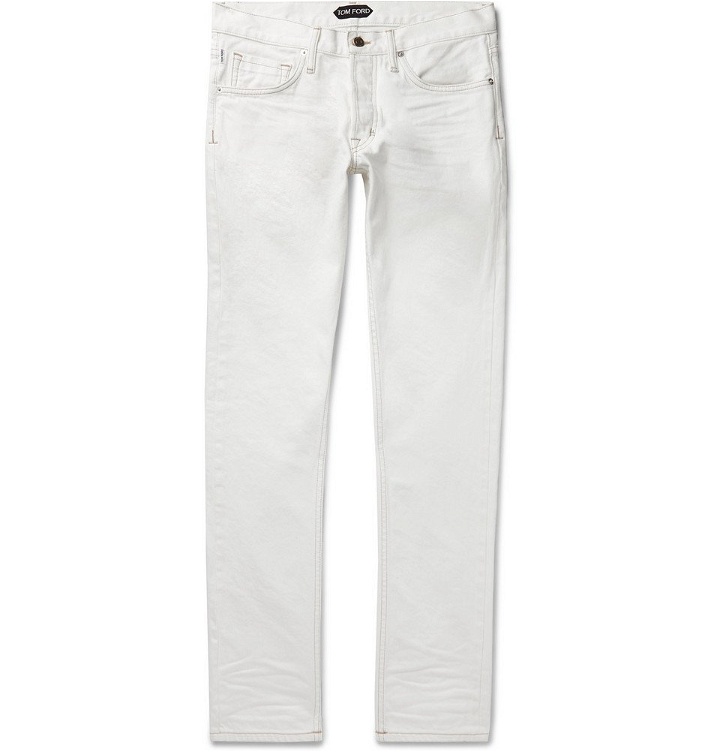 Photo: TOM FORD - Slim-Fit Selvedge Denim Jeans - Men - White