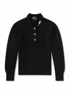 Enfants Riches Déprimés - Rat Embroidered Cashmere Polo Sweater - Black