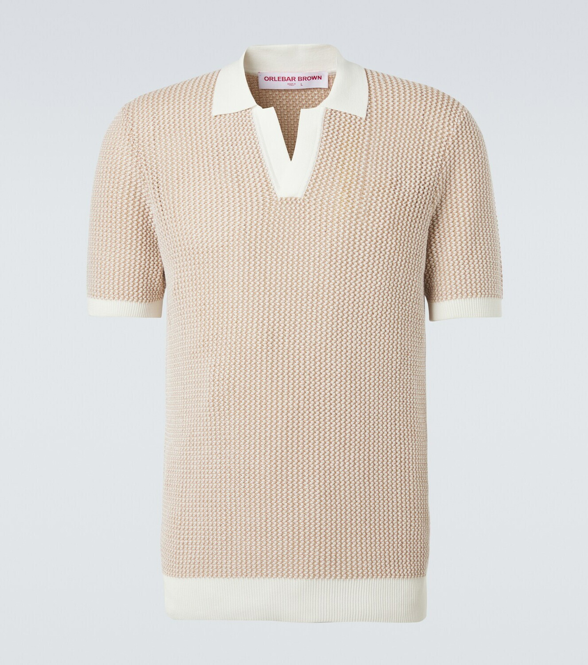 Orlebar Brown Horton crochet cotton polo sweater