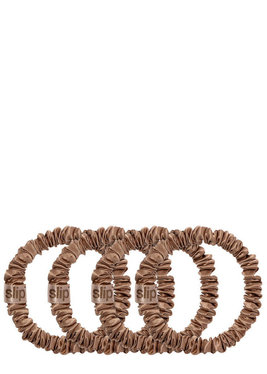 Slip Pure Silk Skinny Scrunchies - Light Brown