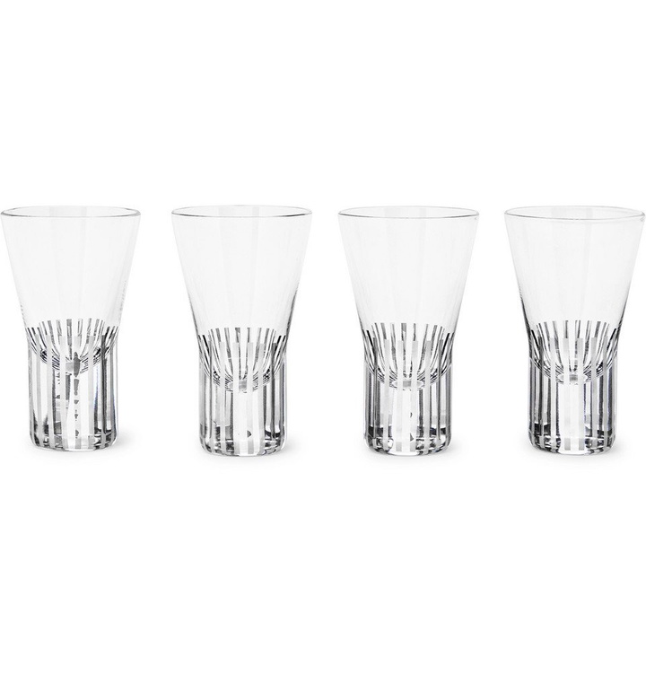 Photo: Tom Dixon - Tank Set of Four Striped Shot Glasses - Gold