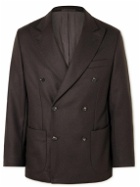 Kaptain Sunshine - Throwng Fits Double-Breasted Wool Suit Jacket - Brown
