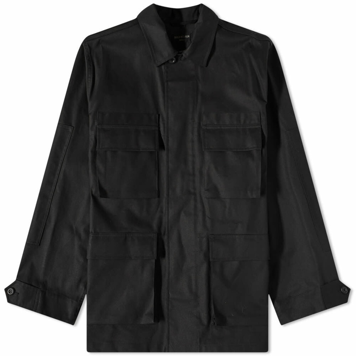 Photo: Balenciaga Men's Cargo Military Jacket in Black