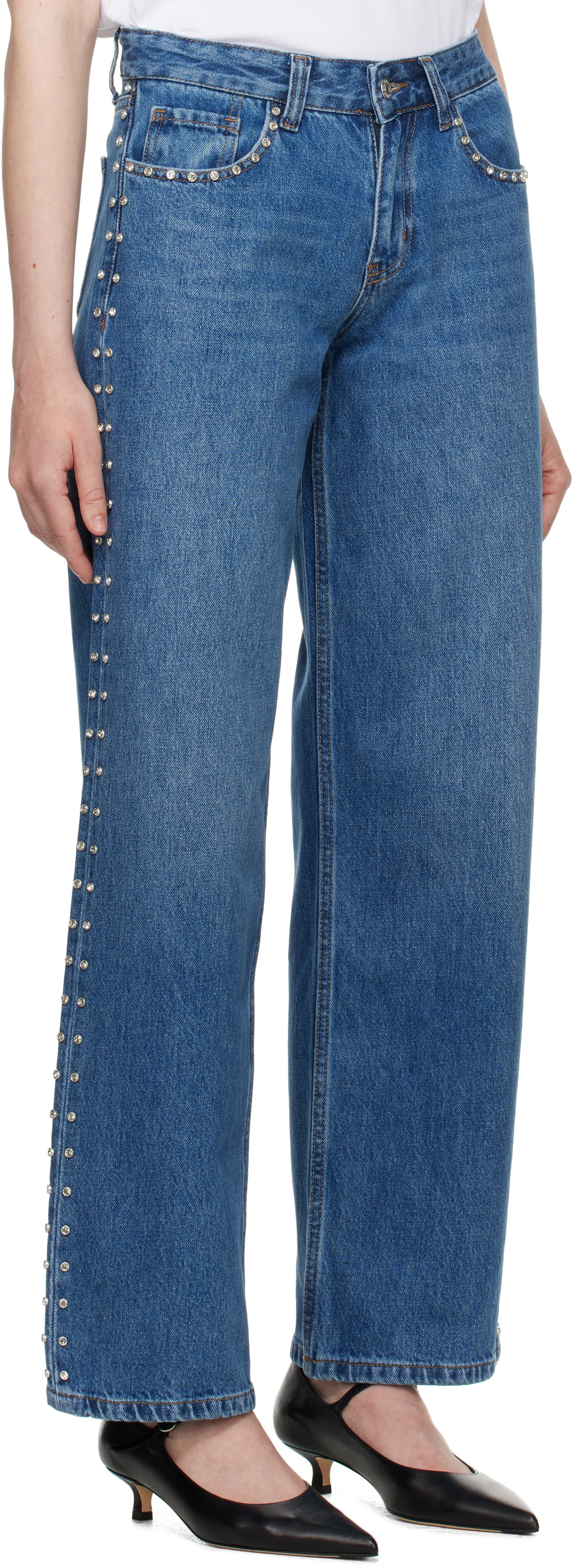 Sandy Liang Blue Updo Jeans