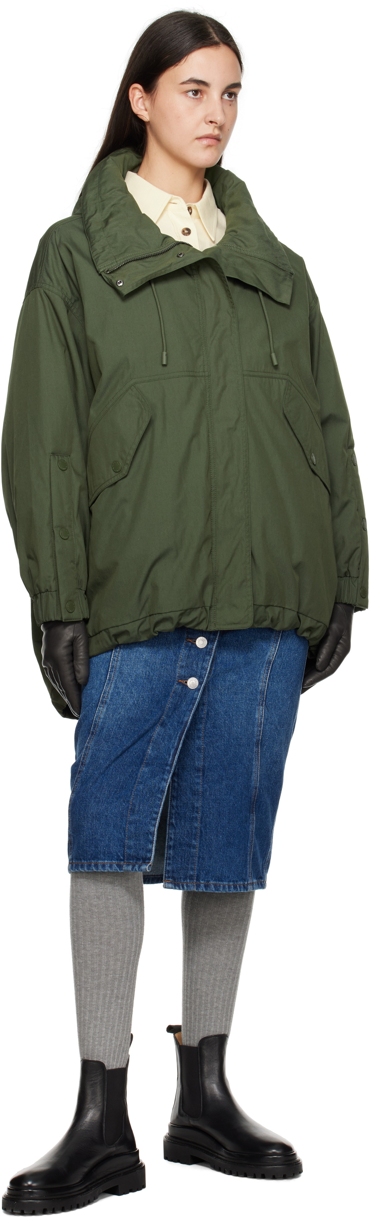 Weekend Max Mara Khaki Ozieri Reversible Down Jacket Weekend Max Mara
