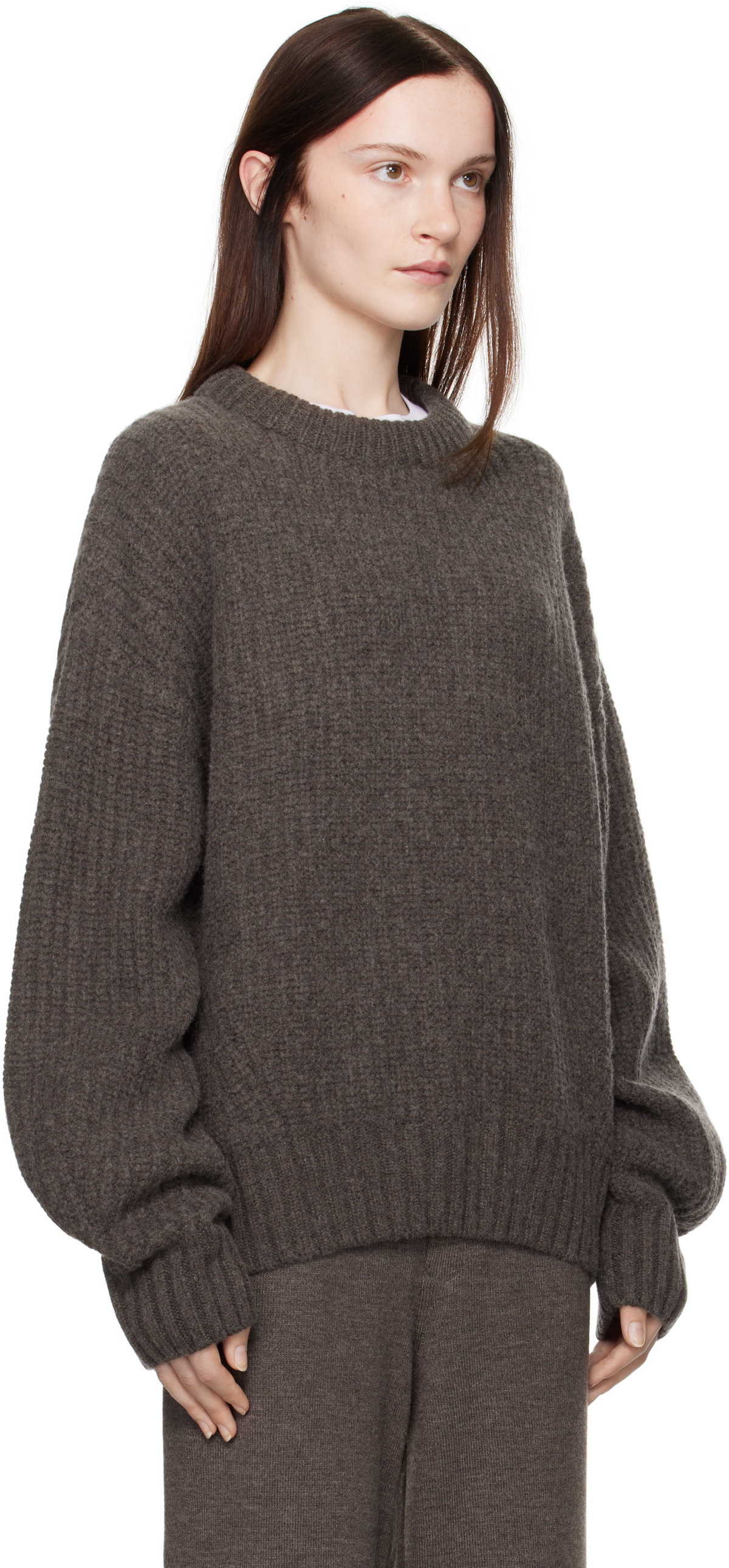 Aya Muse Taupe Crewneck Sweater