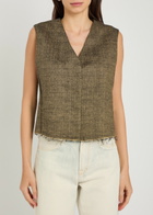 Our Legacy Base Linen and Silk-blend Waistcoat Brown
