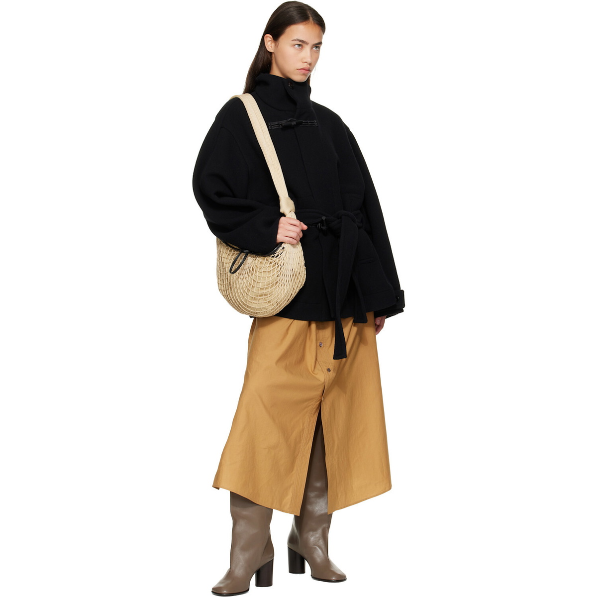 LEMAIRE Beige Croissant Filt Bag
