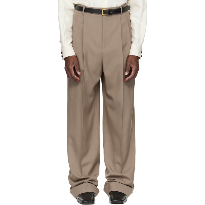 Photo: Valentino Taupe Wool Trousers