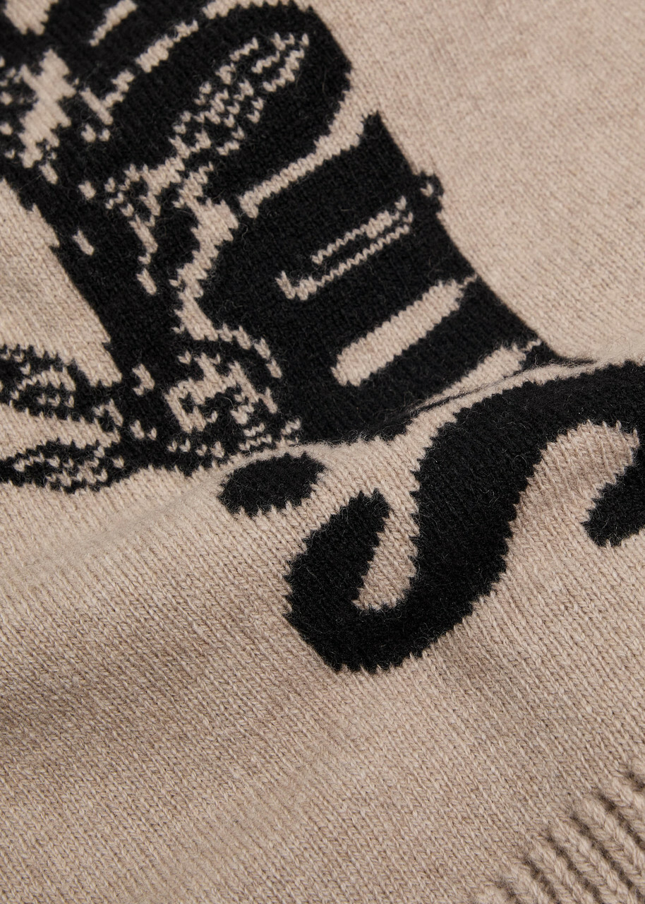 Simone Rocha Logo Wool and Cashmere-blend Scarf - Beige - One Size