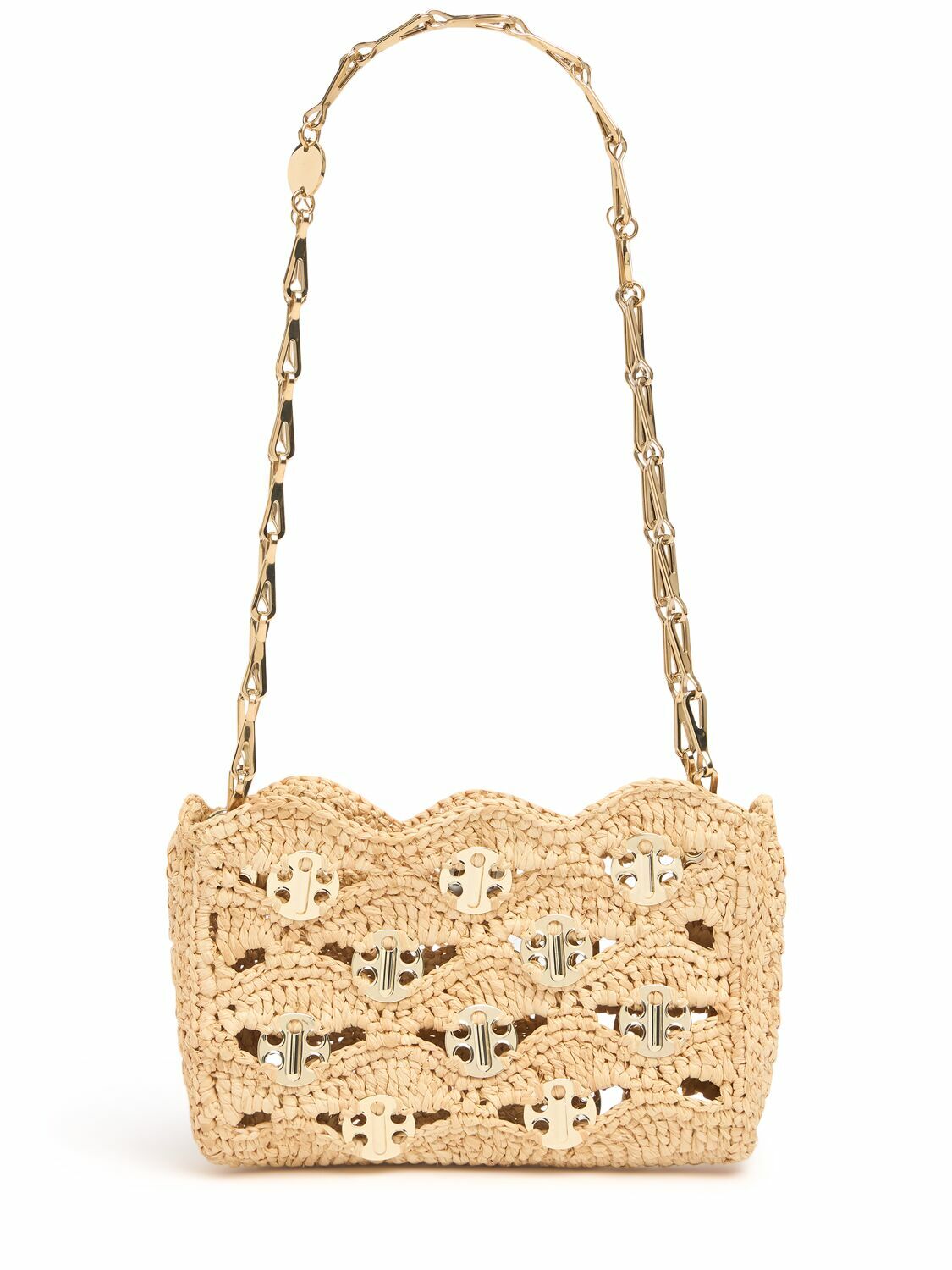 RABANNE Nano 1969 Embroidered Raffia Bag Paco Rabanne