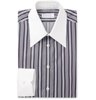 Kingsman - Turnbull & Asser Rocketman Navy Slim-Fit Striped Cotton Shirt - Blue