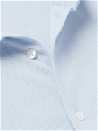 Stòffa - Cotton and Silk-Blend Polo Shirt - Blue