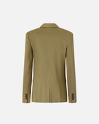 Pinko Single Breasted Stretch Linen Blazer Military Olive Green