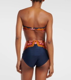 Zimmermann Acadian printed bandeau bikini top