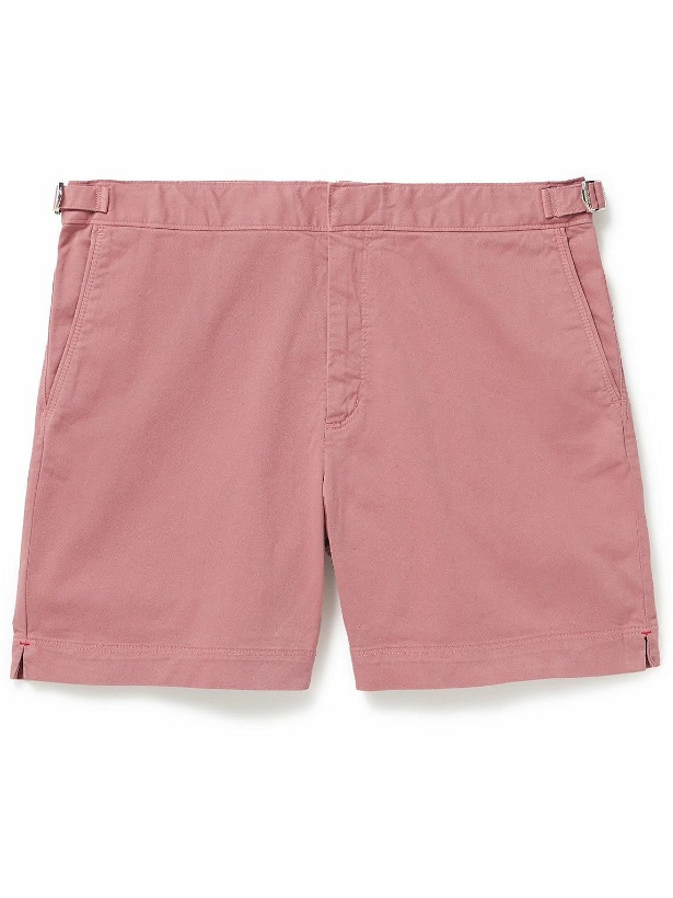 Photo: Orlebar Brown - 007 Bulldog Slim-Fit Organic Cotton-Blend Twill Shorts - Red